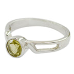 Lemon Quartz Solitaire Japanese Sterling Silver Yellow Gems Whisper thin Feminine Ring Jewellery
