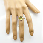 Lemon Quartz Solitaire Russian Sterling Silver Yellow Gemstone Slim Sophisticated Ring Jewellery