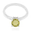 Lemon Quartz Solitaire American 925 Sterling Silver Yellow Gemstones Whisper thin Sophisticated Ring Jewelry