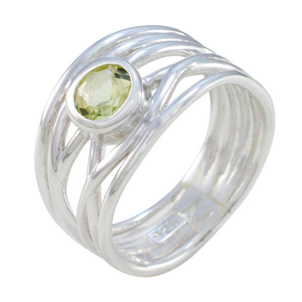 Lemon Quartz Solitaire Middle Eastern 925 Sterling Silver Yellow Gemstone Eye catching Rope Wire Band Jewelry