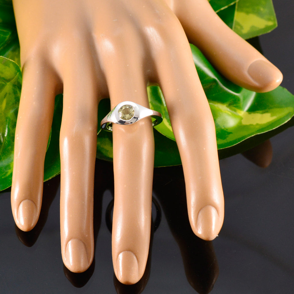 Lemon Quartz Solitaire German 925 Silver Yellow Gemstone Featherlight Contemporary Ring Jewellery
