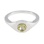 Lemon Quartz Solitaire German 925 Silver Yellow Gemstone Featherlight Contemporary Ring Jewellery