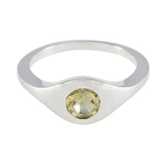 Lemon Quartz Solitaire German 925 Silver Yellow Gemstone Featherlight Contemporary Ring Jewellery