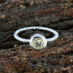 Lemon Quartz Solitaire Korean Silver Yellow Gemstone Delicate Fairytale Ring Jewellery