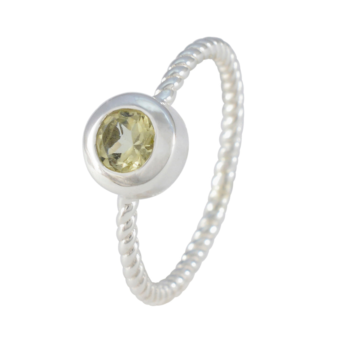 Lemon Quartz Solitaire Korean Silver Yellow Gemstone Delicate Fairytale Ring Jewellery