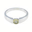 Lemon Quartz Solitaire French Silver Yellow Gemstones Slim Modern Ring Jewellery