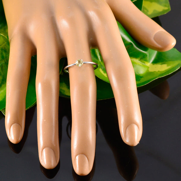 Lemon Quartz Solitaire American 92.5 Silver Yellow Gemstones Minimalist Glamorous Ring Jewellery