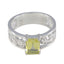 Lemon Quartz Solitaire German 925 Sterling Silver Yellow Gems Classic Feminine Ring Jewelry