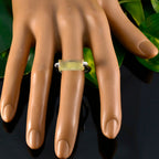 Lemon Quartz Solitaire French 92.5 Silver Yellow Gemstone Mid weight Fairytale Ring Jewellery
