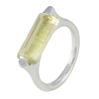 Lemon Quartz Solitaire French 92.5 Silver Yellow Gemstone Mid weight Fairytale Ring Jewellery