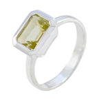 Lemon Quartz Solitaire French 925 Silver Yellow Gems Tiny Trendy Ring Jewelry