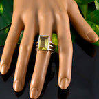 Lemon Quartz Solitaire Egyptian 92.5 Silver Yellow Gems Essential  Trendy Ring Jewelry