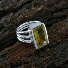 Lemon Quartz Solitaire Egyptian 92.5 Silver Yellow Gems Essential  Trendy Ring Jewelry