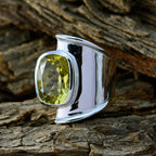 Lemon Quartz Solitaire French 925 Sterling Silver Yellow Gemstones Versatile Signet Ring Jewelry