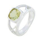 Lemon Quartz Solitaire German 925 Silver Yellow Gemstones Tiny Romantic Ring Jewelry