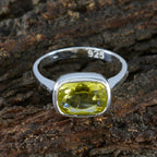 Lemon Quartz Solitaire French Sterling Silver Yellow Gems Slim Sophisticated Ring Jewellery