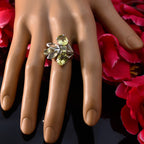 Lemon Quartz Hexa French Sterling Silver Yellow Gemstones Versatile Contemporary Ring Jewelry