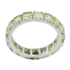 Lemon Quartz multiple American 925 Sterling Silver Yellow Gems Delicate Eternity Band Jewellery