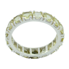 Lemon Quartz multiple American 925 Sterling Silver Yellow Gems Delicate Eternity Band Jewellery