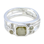 Lemon Quartz Penta Indian Sterling Silver Yellow Gemstones Minimal Cultural Ring Jewellery