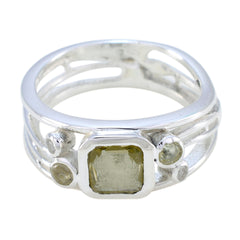 Lemon Quartz Penta Indian Sterling Silver Yellow Gemstones Minimal Cultural Ring Jewellery