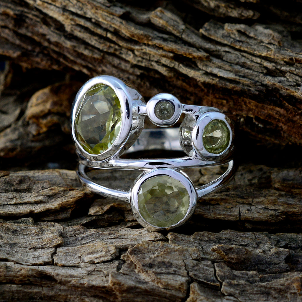 Lemon Quartz quarter German 92.5 Silver Yellow Gemstones Minimal Sophisticated Ring Jewelry