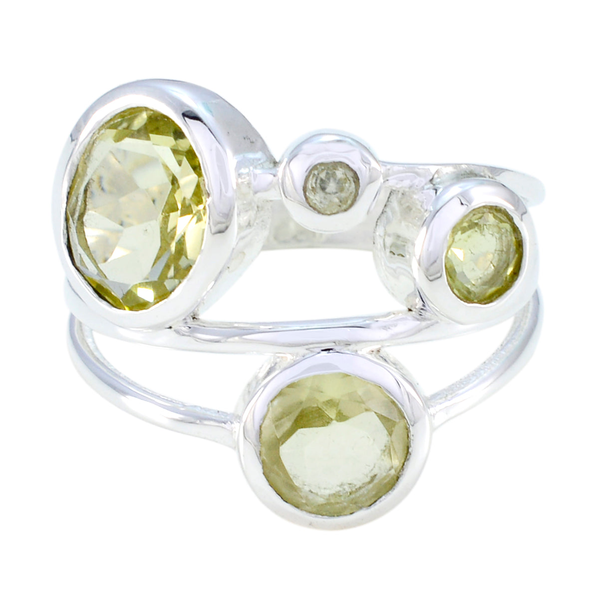 Lemon Quartz quarter German 92.5 Silver Yellow Gemstones Minimal Sophisticated Ring Jewelry
