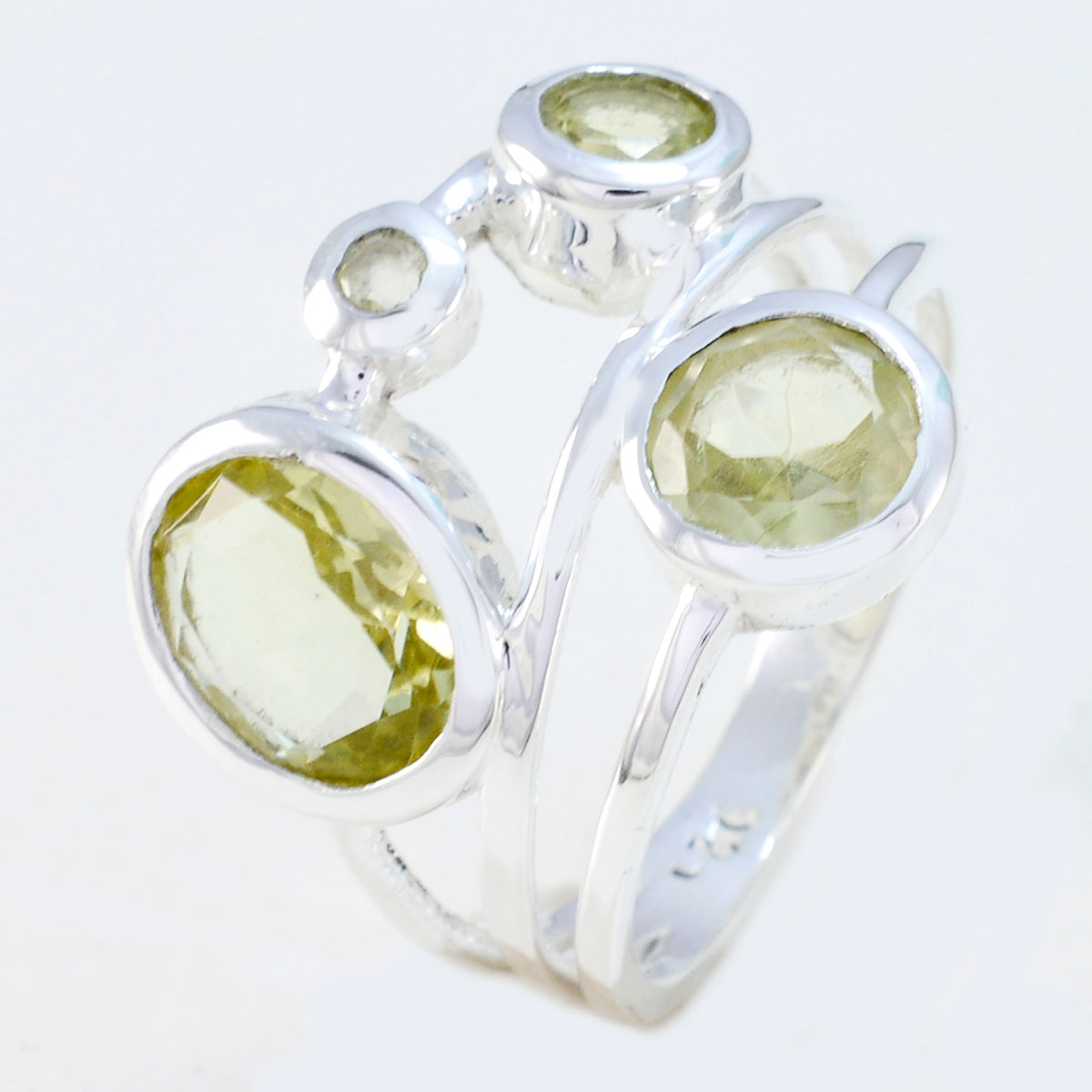 Lemon Quartz quarter German 92.5 Silver Yellow Gemstones Minimal Sophisticated Ring Jewelry
