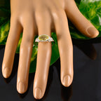 Lemon Quartz Trilogy Japanese 92.5 Silver Yellow Gemstone Whisper thin Boho Ring Jewelry
