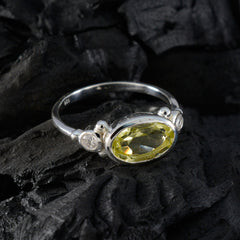 Lemon Quartz Trilogy Japanese 92.5 Silver Yellow Gemstone Whisper thin Boho Ring Jewelry