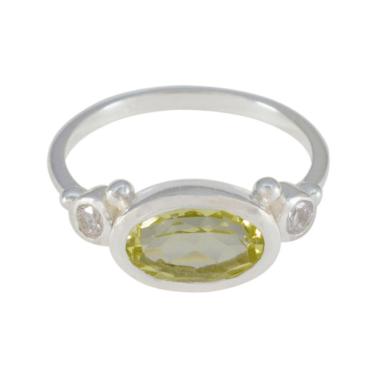 Lemon Quartz Trilogy Japanese 92.5 Silver Yellow Gemstone Whisper thin Boho Ring Jewelry