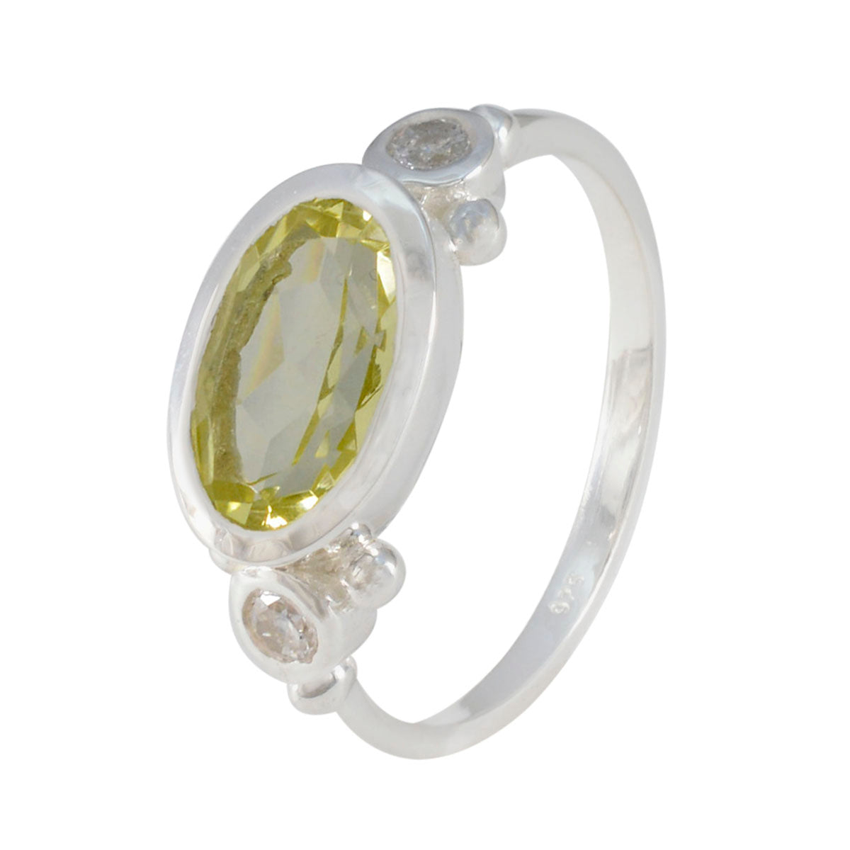 Lemon Quartz Trilogy Japanese 92.5 Silver Yellow Gemstone Whisper thin Boho Ring Jewelry