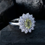 Lemon Quartz Halo French Sterling Silver Yellow Gems Tiny Trendy Ring Jewelry