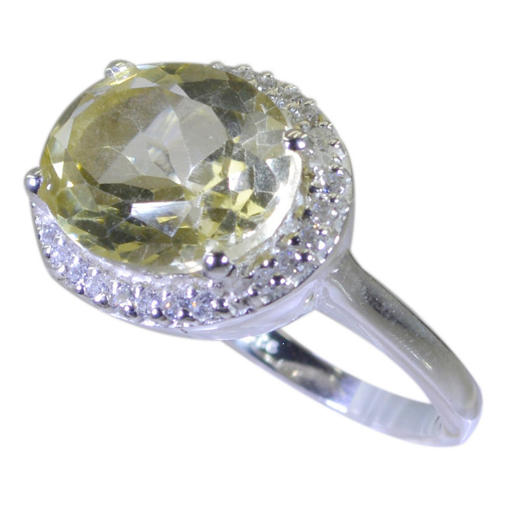 Lemon Quartz Halo Russian Silver Yellow Gemstones Versatile Modern Ring Jewellery
