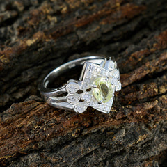 Lemon Quartz Halo Russian Sterling Silver Yellow Gemstones Tiny Love Ring Jewellery