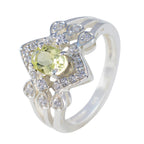 Lemon Quartz Halo Russian Sterling Silver Yellow Gemstones Tiny Love Ring Jewellery