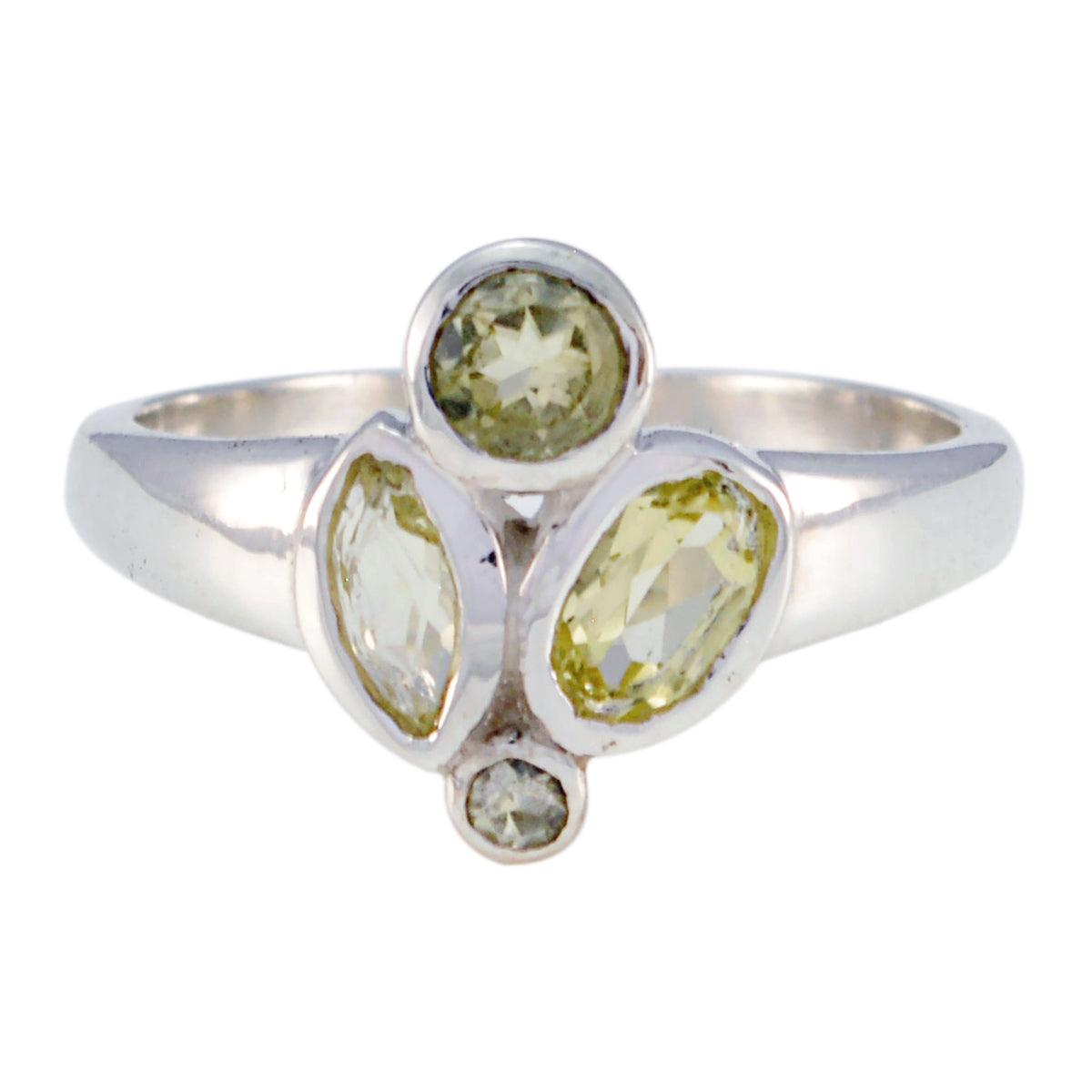 Lemon Quartz quarter Turkish 925 Sterling Silver Yellow Gemstones Whisper thin Abstract Ring Jewelry メイン画像
