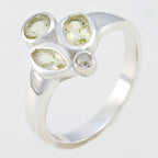 Lemon Quartz quarter Turkish 925 Sterling Silver Yellow Gemstones Whisper thin Abstract Ring Jewelry