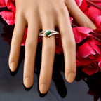 Malachite Solitaire Korean 925 Sterling Silver Green Gems Dainty Trendy Ring Jewellery
