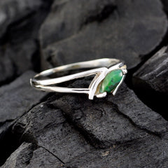 Malachite Solitaire Korean 925 Sterling Silver Green Gems Dainty Trendy Ring Jewellery