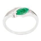 Malachite Solitaire Korean 925 Sterling Silver Green Gems Dainty Trendy Ring Jewellery