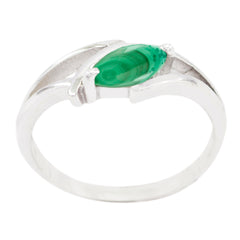Malachite Solitaire Korean 925 Sterling Silver Green Gems Dainty Trendy Ring Jewellery