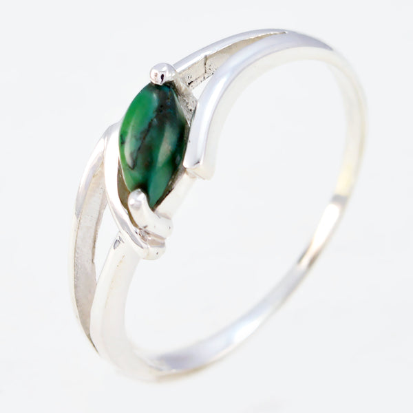 Malachite Solitaire Korean 925 Sterling Silver Green Gems Dainty Trendy Ring Jewellery