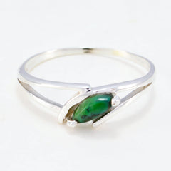 Malachite Solitaire Korean 925 Sterling Silver Green Gems Dainty Trendy Ring Jewellery