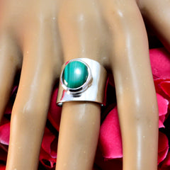 Malachite Solitaire Egyptian 92.5 Silver Green Gemstones Eye catching Armor Ring Jewellery