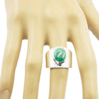 Malachite Solitaire Egyptian 92.5 Silver Green Gemstones Eye catching Armor Ring Jewellery