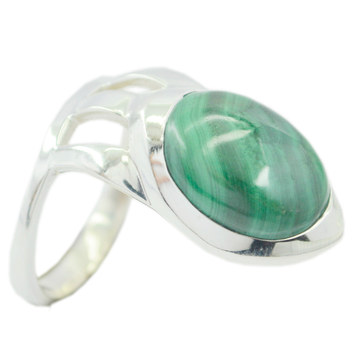 Malachite Solitaire African Sterling Silver Green Gemstones Essential  Signet Ring Jewellery