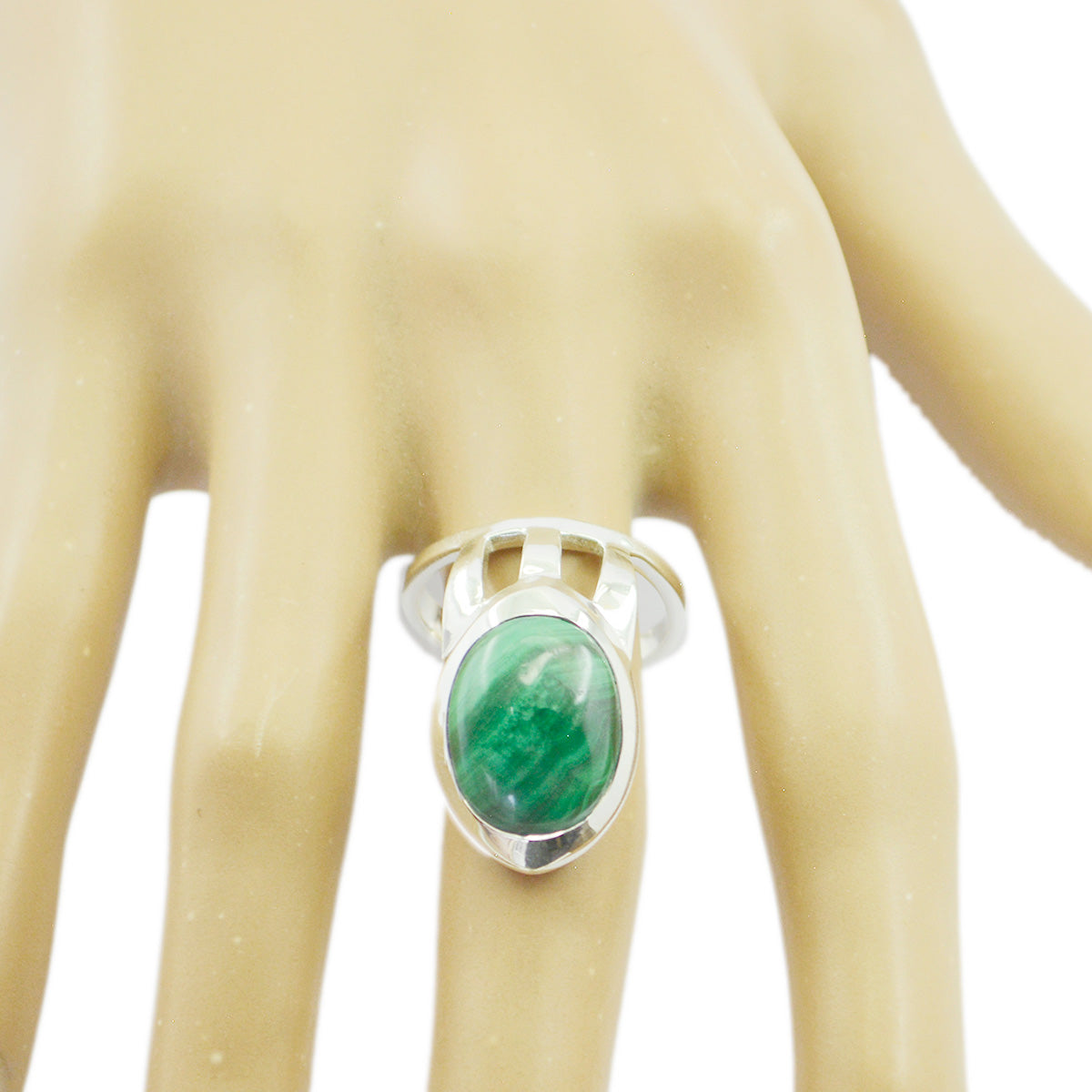Malachite Solitaire African Sterling Silver Green Gemstones Essential  Signet Ring Jewellery