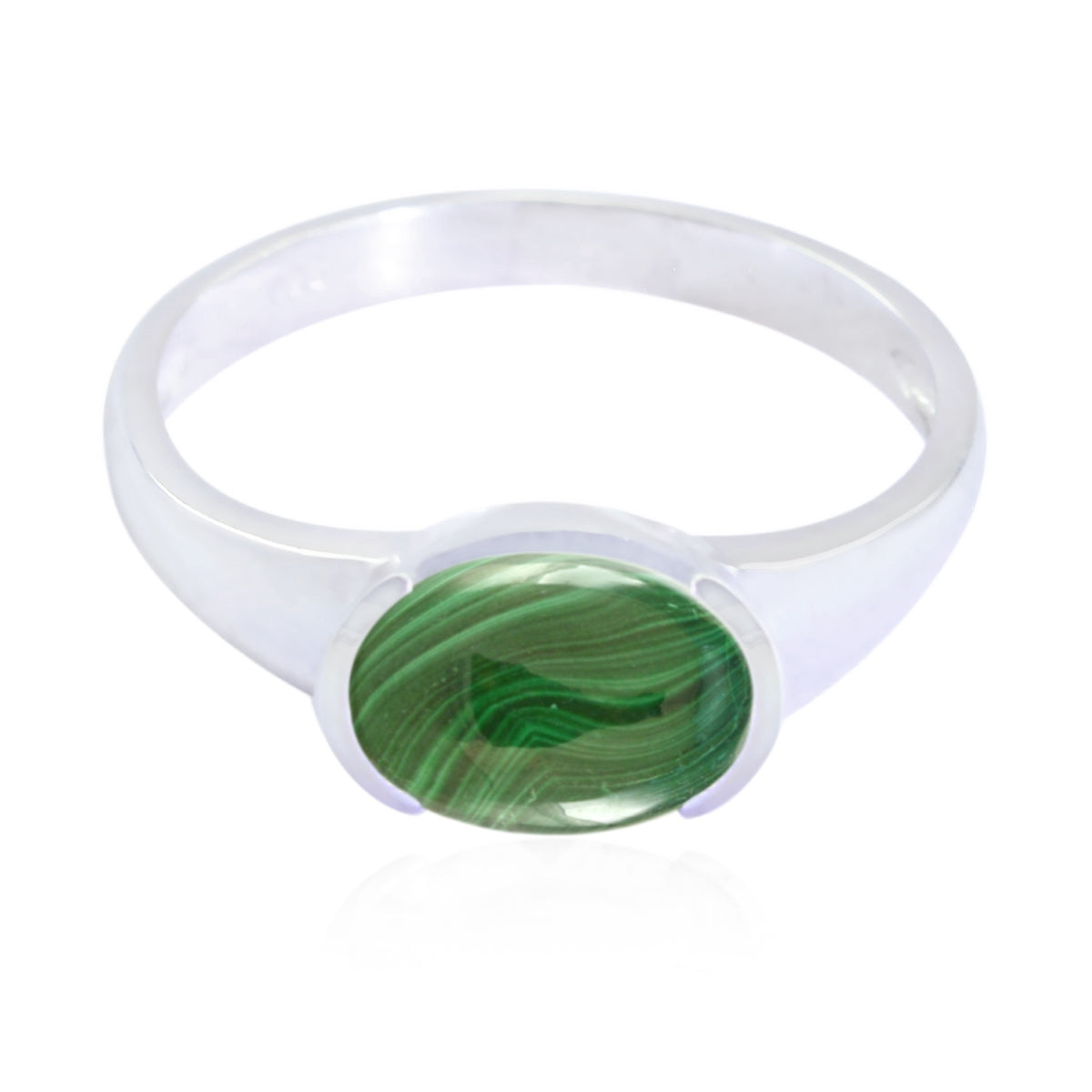 Malachite Solitaire American 92.5 Silver Green Gemstones Dainty Trendy Ring Jewellery Главное изображение товара
