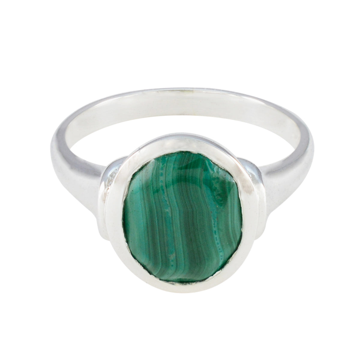 Malachite Solitaire Indian 925 Sterling Silver Green Gemstones Minimal Ethnic Ring Jewelry Image principale du produit